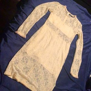 Lace Off White Mini Dress